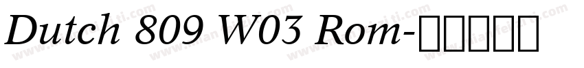 Dutch 809 W03 Rom字体转换